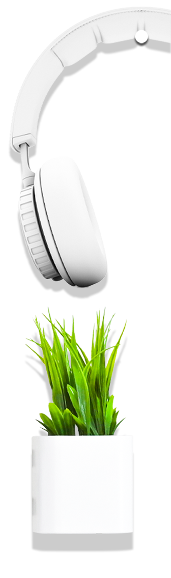 headphones and plant image